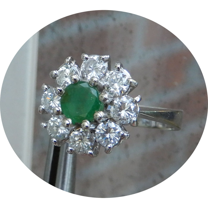 Ring, Smaragd, Diamant, 18K