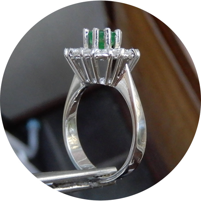 Ring, Smaragd, Diamant, 18K