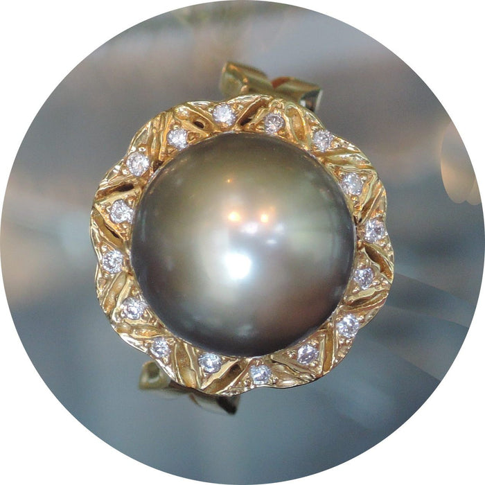 Ring, Tahiti Parel, Diamant, 18K