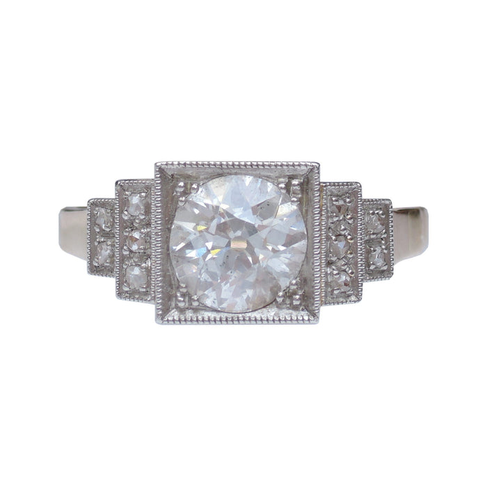 Ring, Diamant, 1,20 ct., 14K, Art Deco