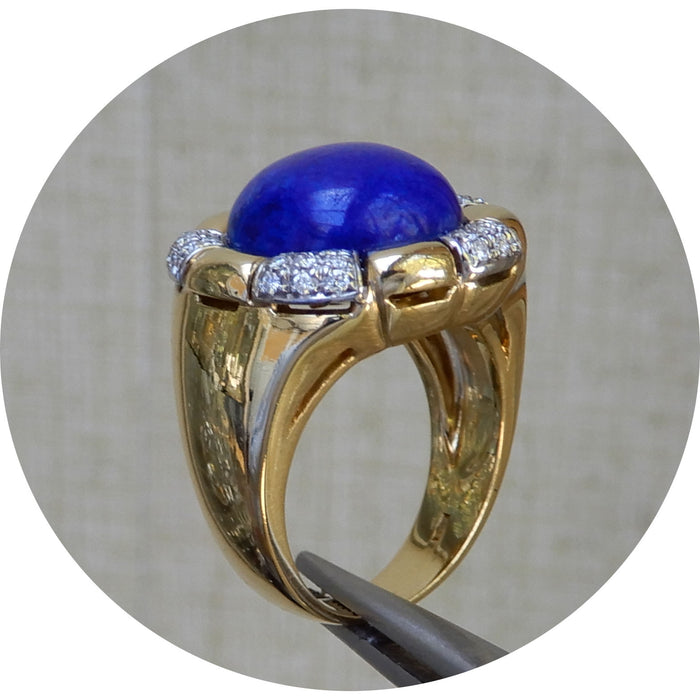 Ring, Lapis Lazuli, Diamant, 18K Goud