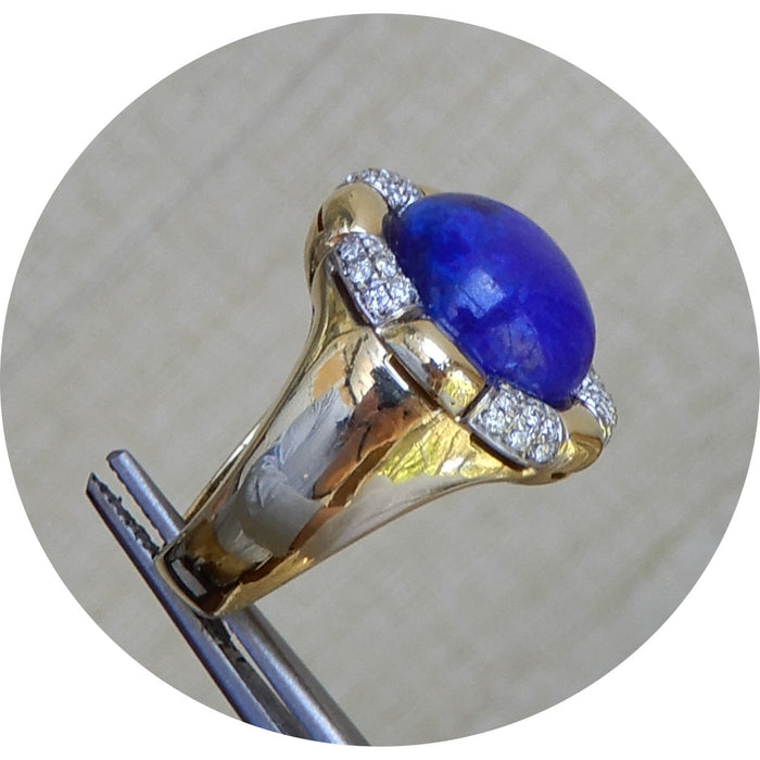 Ring, Lapis Lazuli, Diamant, 18K Goud