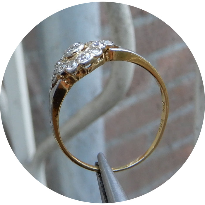 Ring, Diamant, Rozet, 18K