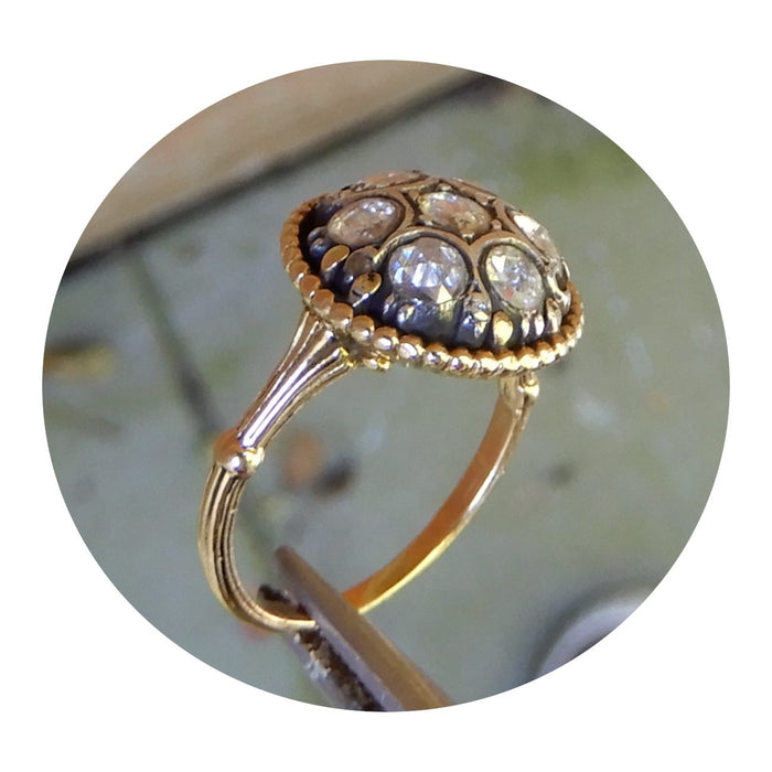 Ring, Roosdiamant, 18K, Vintage