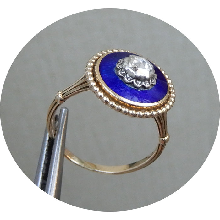 Ring, Email, Diamant, 14K Goud