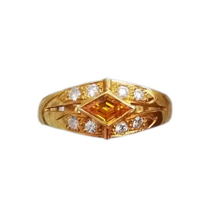 Ring, Gele Diamant, 18K Goud