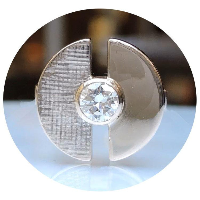 Ring, Diamant, Design, 14K Witgoud