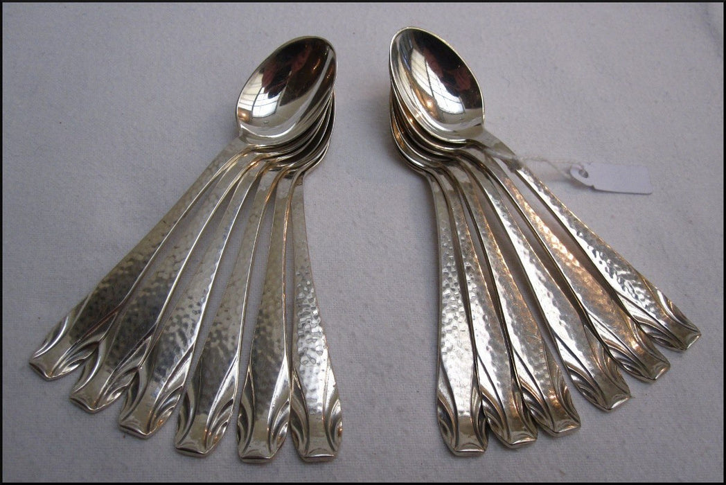 12 Zilveren Theelepels, Art Deco